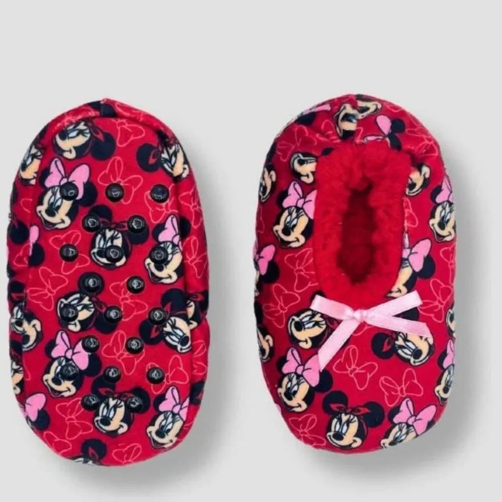 Toddler Slippers Disney Minnie Mouse 2T/3T Socks Fun Cute Warm NWT Classic Cute - Picture 1 of 6